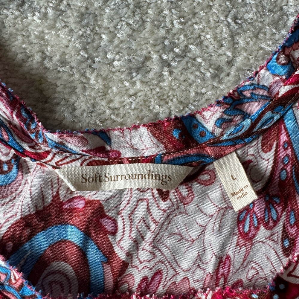 Soft Surroundings Red and Blue Paisley Maxi Dress - Picture 4 of 9
